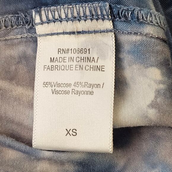 Young Fabulous & Broke Tie-Dyed Wide-Leg Pants Size XS High Waist Blue YFB Rayon - Picture 6 of 9